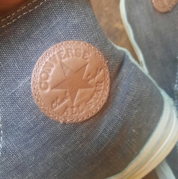 Converse Chuck Taylor All Star Premium Denim Leather Hi Top Sneakers - Picture 10 of 17
